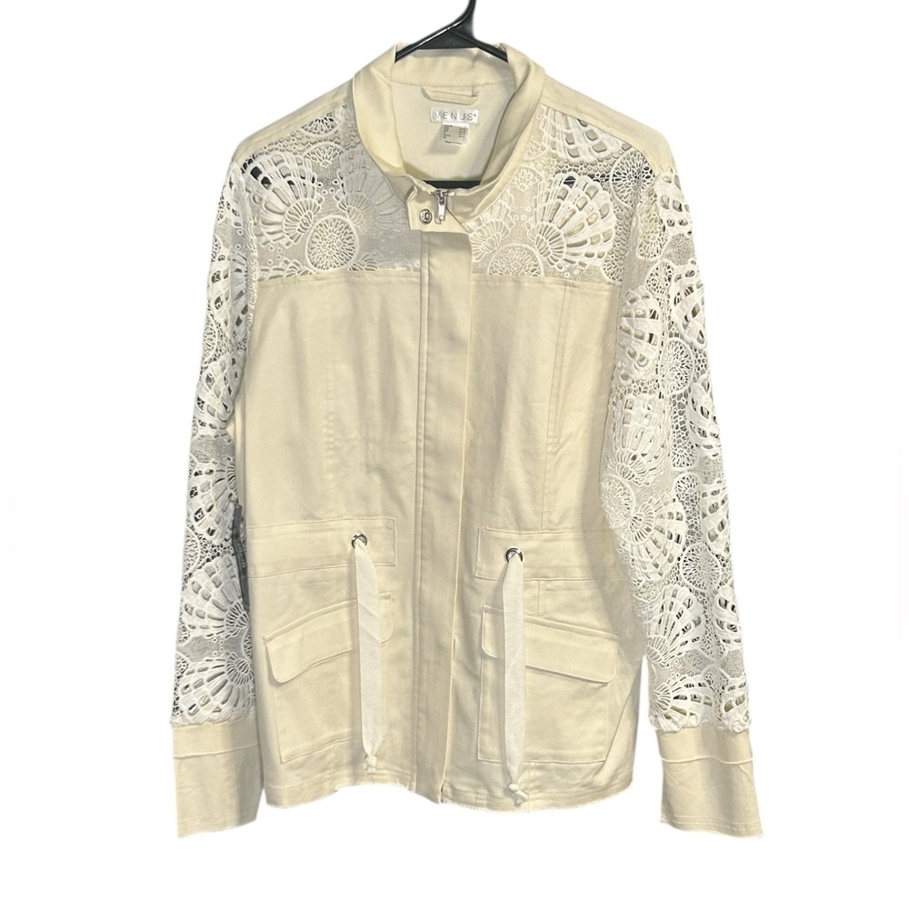 VENUS Cream Lace Utility Jacket
